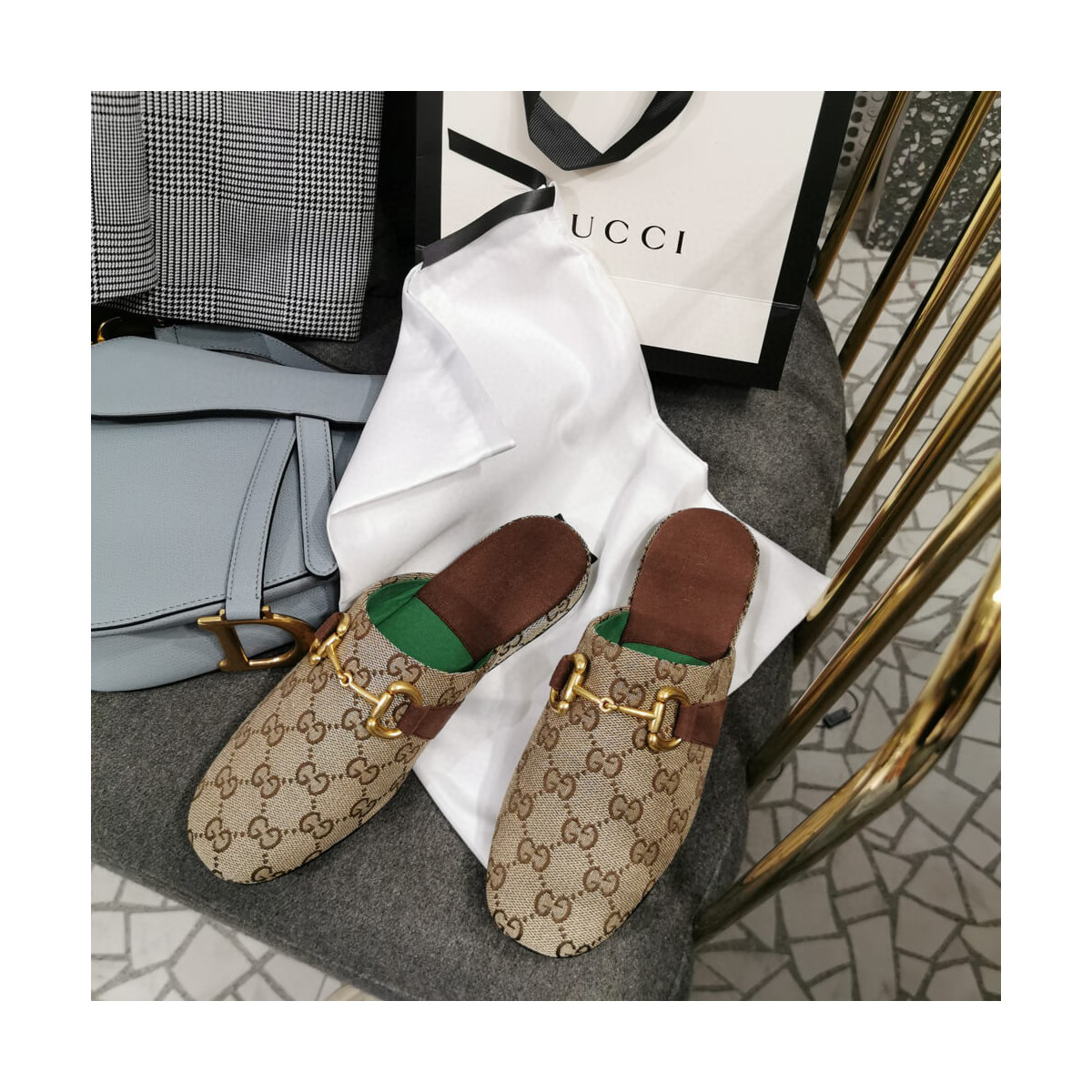 Gucci GG canvas Slipper 604075