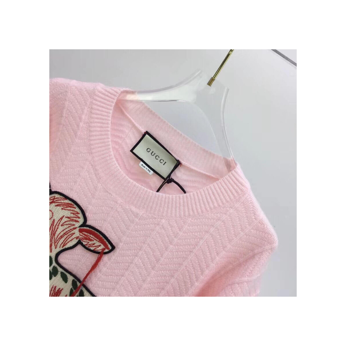 Gucci Mohair Sweater With Fawn Intarsia 639401