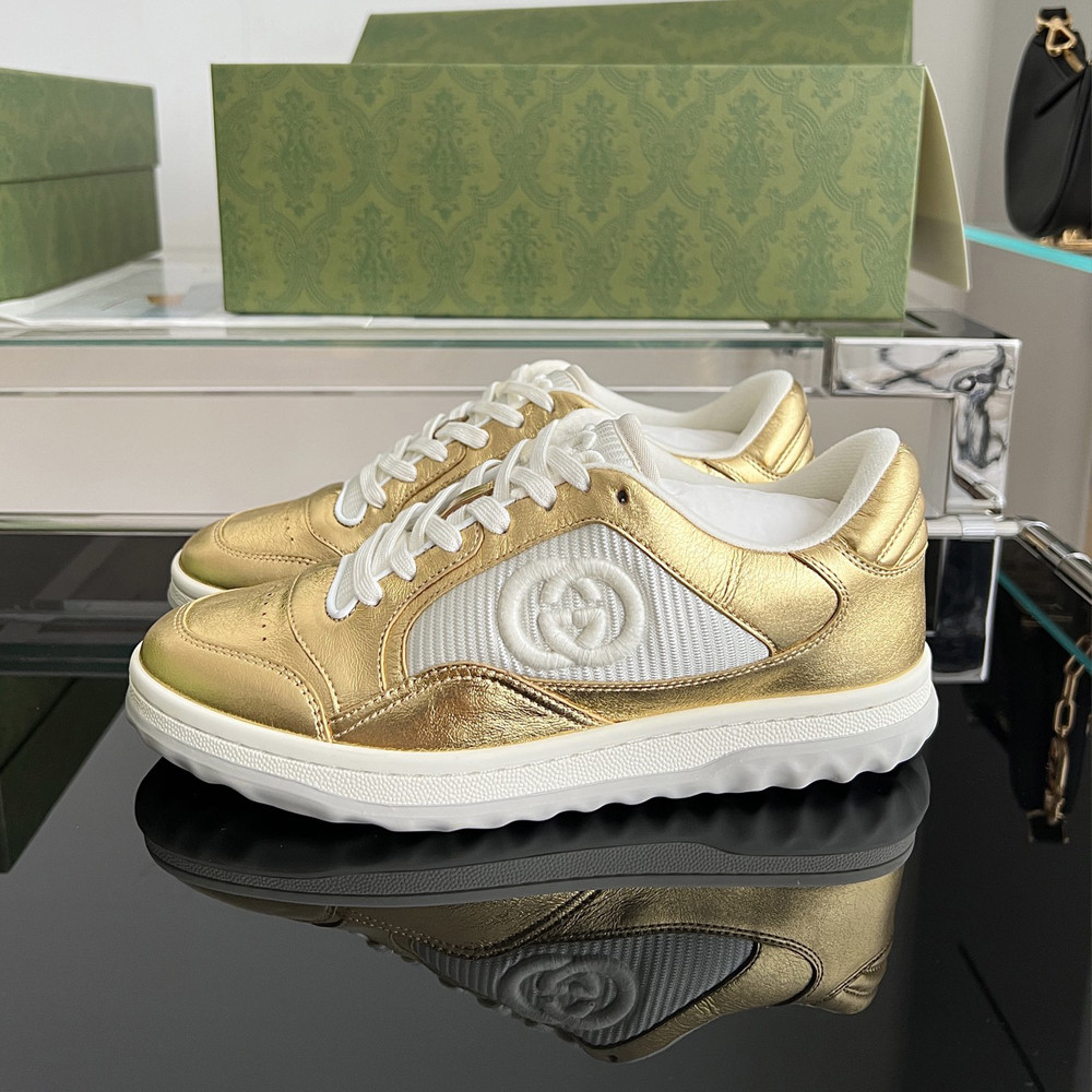 Gucci MAC80 Metallic Leather Low-Top Sneakers 750834