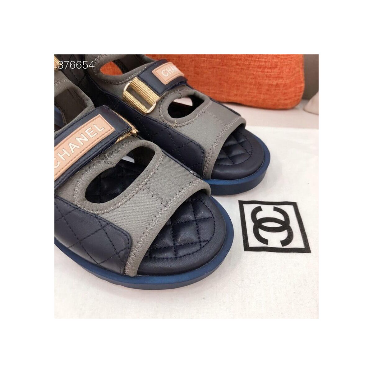 Chanel Goatskin with Fabric Sandals G37231