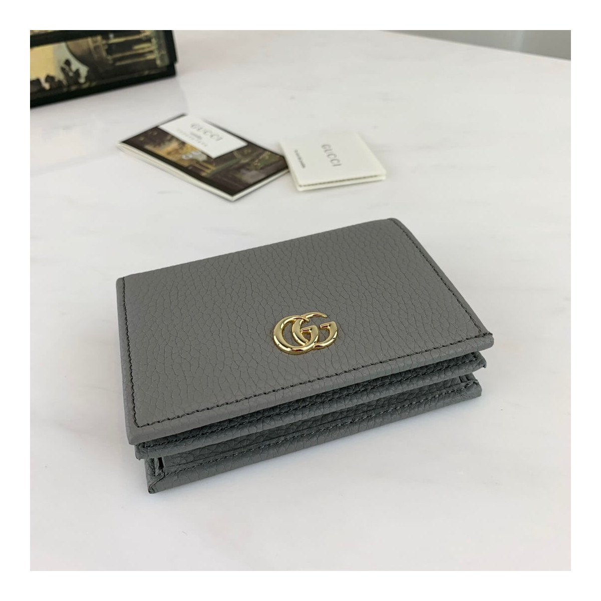 Gucci Leather Card Case Wallet 456126