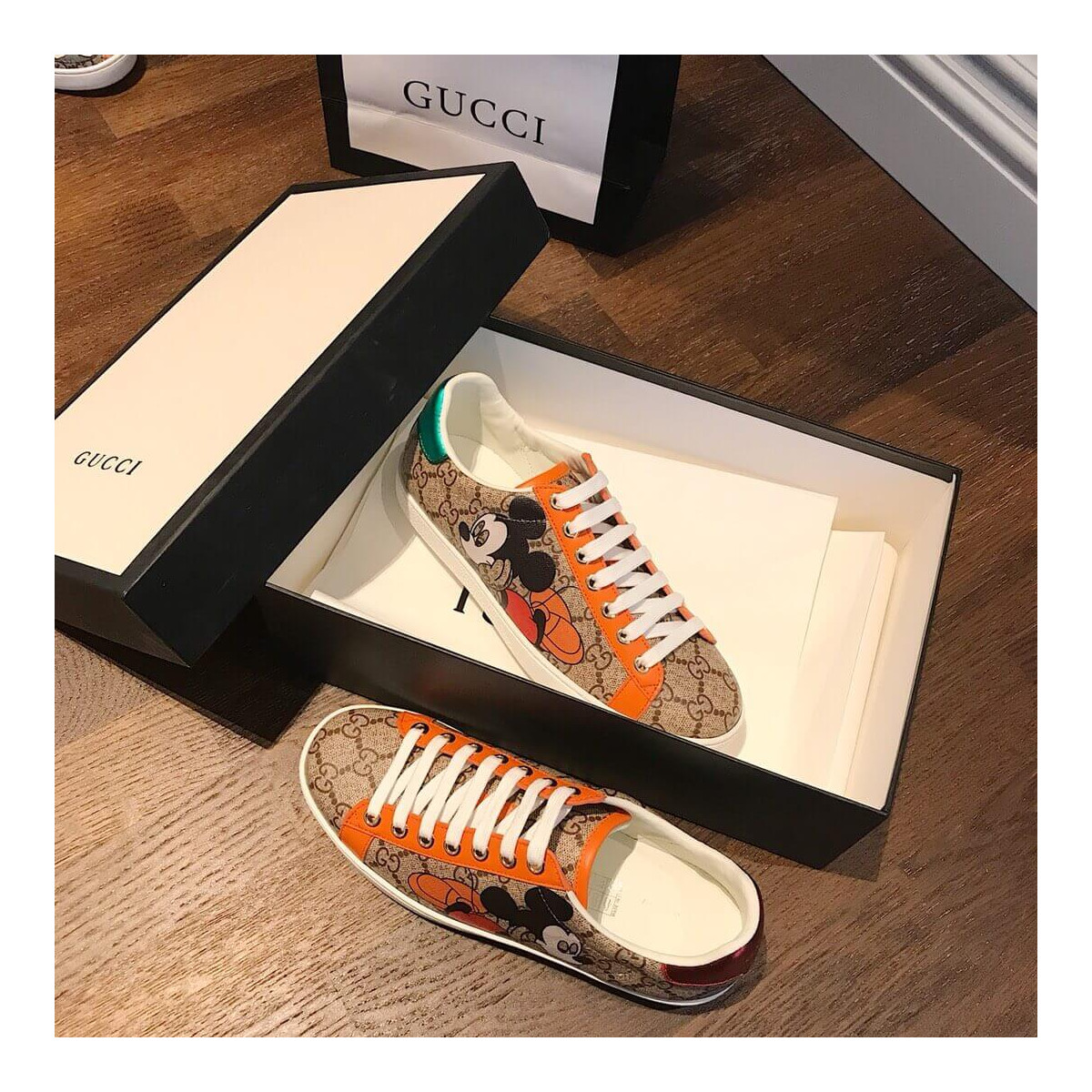 Gucci GG Disney x Gucci Ace Sneaker 604049 Orange