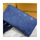 Louis Vuitton Monogram Empreinte Leather Zippy Wallet M80958 Navy Nacre