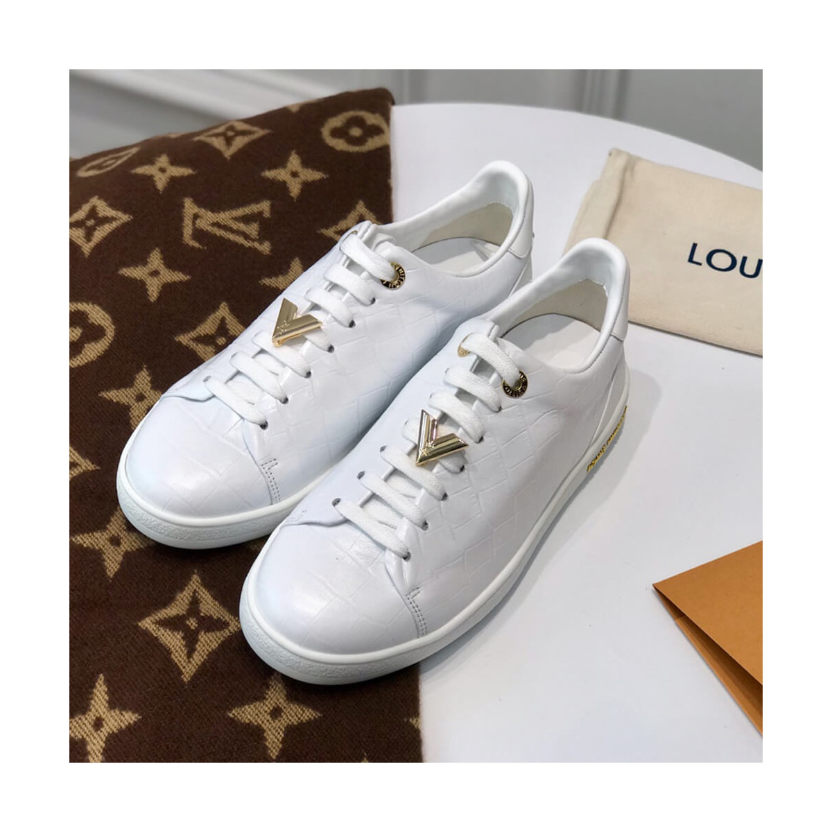 Louis Vuitton Crocodile Embossed Frontrow Sneaker 1A4VPQ