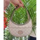 Gucci Half-Moon-Shaped Mini Bag with Interlocking G 726843 Oatmeal