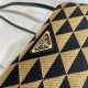 Prada Small Symbole Bag Embroidered Fabric 1BA368 Black/Beige