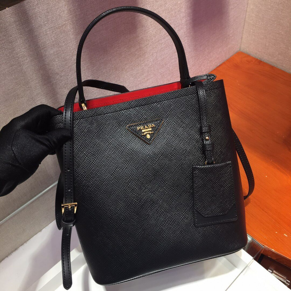 Prada Saffiano Leather Medium Panier Bag 1BA212