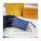 Louis Vuitton Monogram Empreinte Leather Key Pouch M80900 Navy Nacre