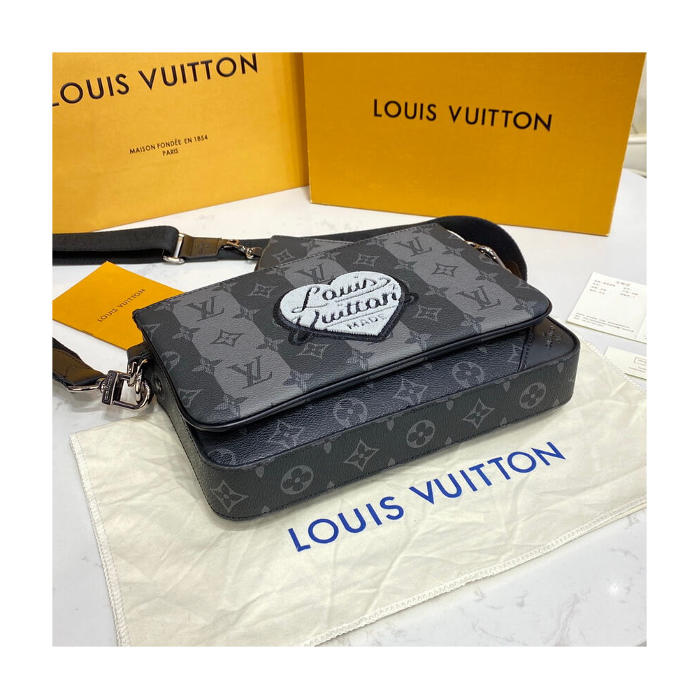 Louis Vuitton Monogram Stripes Black Trio Messenger M45965