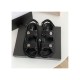 Chanel CC Button Velcro Sandals Technical Fabric/Calfskin Leather 261156