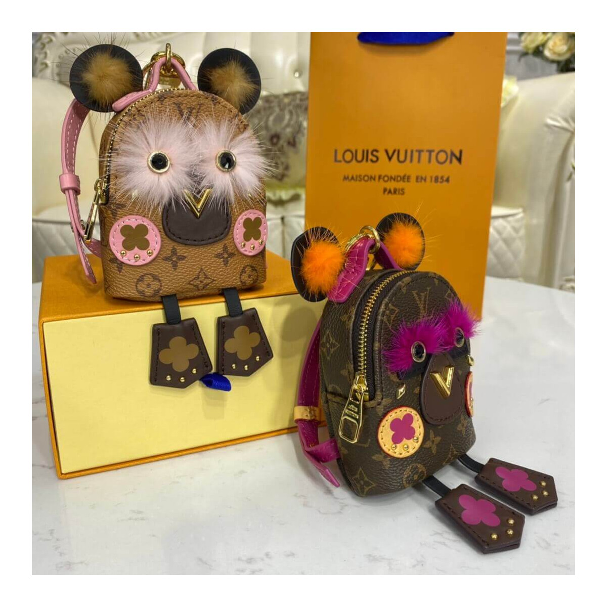 Louis Vuitton Palm Springs Bear Bag Charm and Key Holder M69552