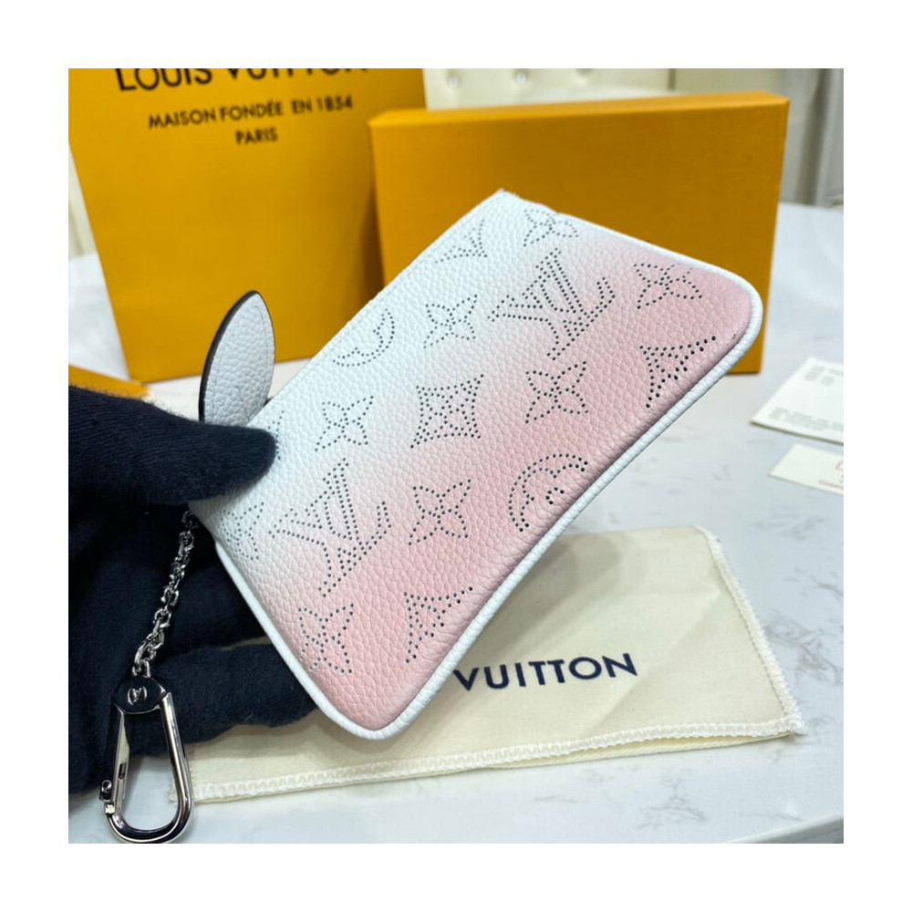 Louis Vuitton Key Pouch in Pink Gradient Mahina Perforated Leather M69508