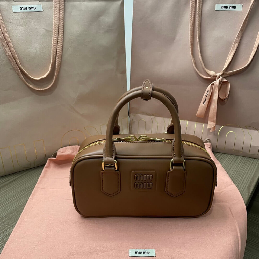 Miu Miu Arcadie Leather Bag 5BB142 Brown