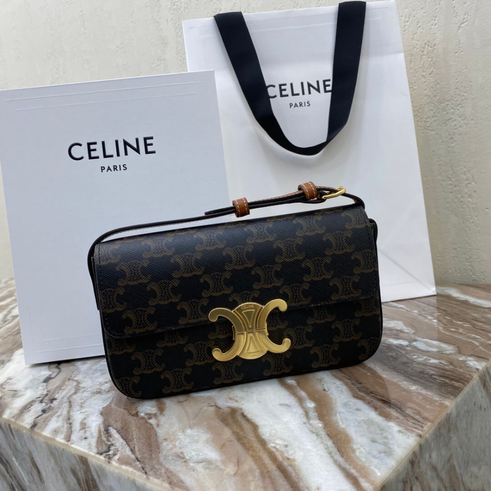 Celine Shoulder Bag Claude In Triomphe Canvas And Calfskin 194142