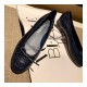 Chanel Crocodile Patent CC Cap Toe Flats Ballerinas G02819