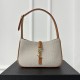 Saint Laurent Le 5A7 Leather-Trimmed Canvas Shoulder Bag White 657228