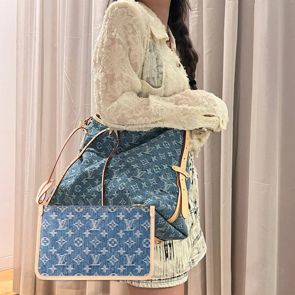 Louis Vuitton Monogram Denim CarryAll MM Bag M46855