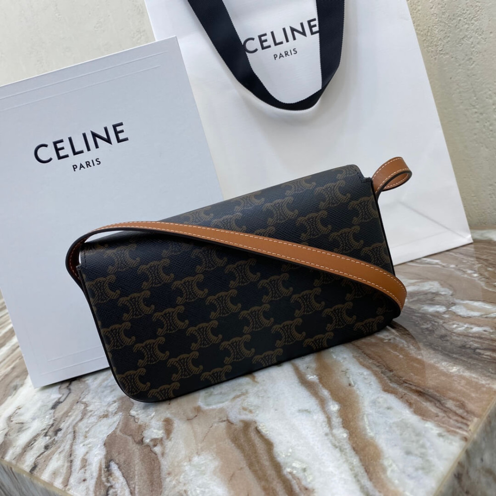 Celine Shoulder Bag Claude In Triomphe Canvas And Calfskin 194142