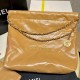 Chanel 22 Small Handbag Shiny Calfskin AS3260 Camel Gold Metal