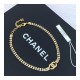 Chanel Double Strand Gold Crystal CC Pearl Necklace 460975