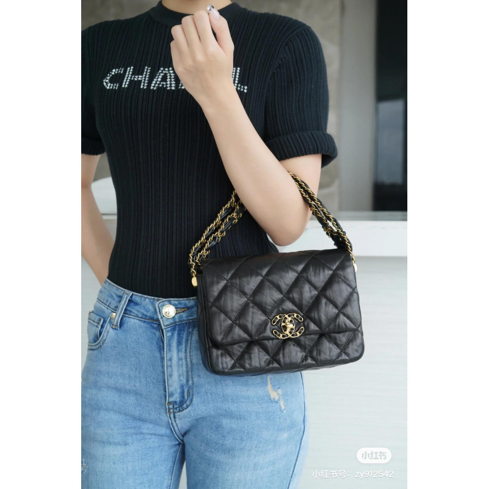 Chanel Lambskin Flap Bag AS4423 Black