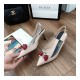 Gucci Eleonor Strawberry Patent Slingback Pumps 286148 Beige