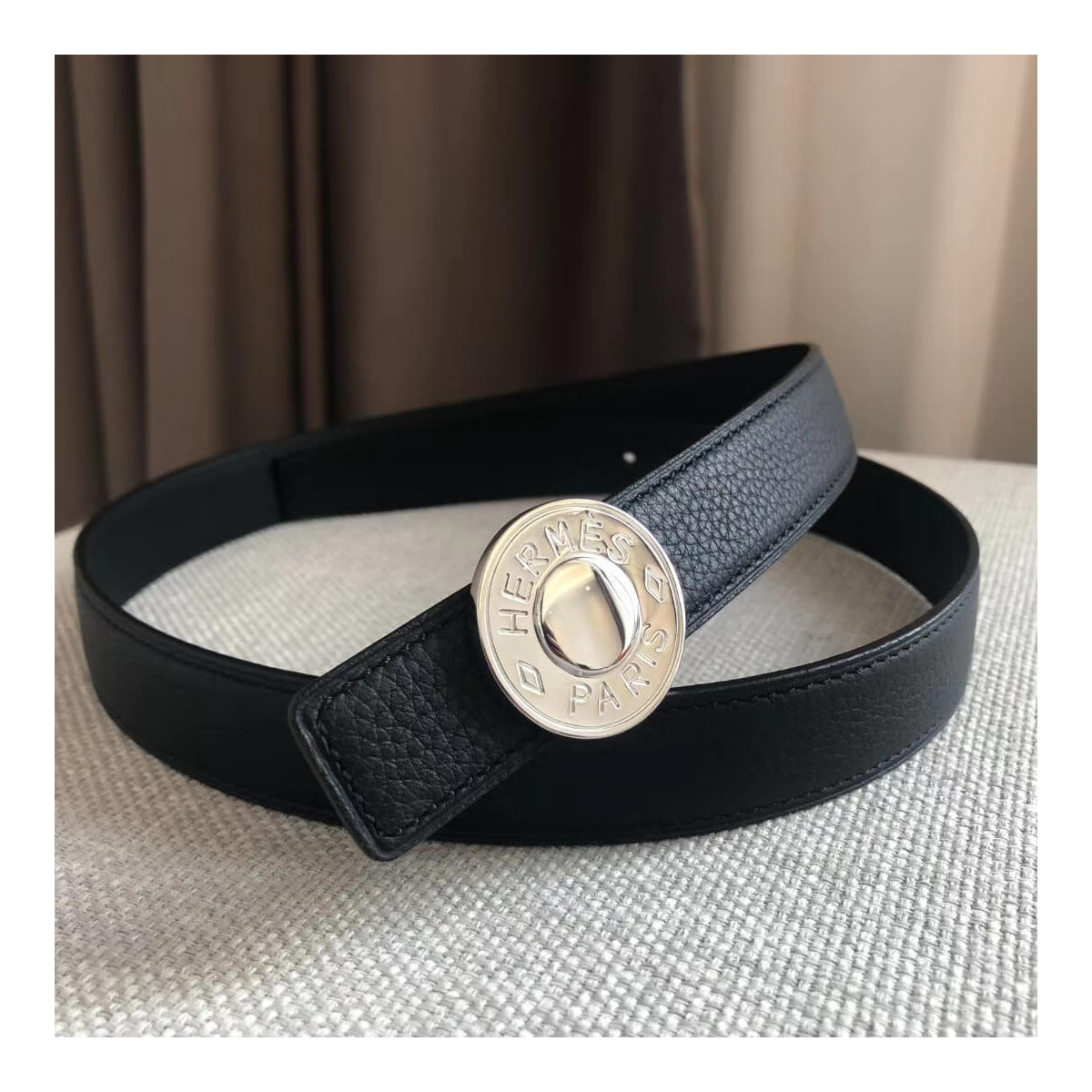 Hermes Bouton Bombe Belt Buckle &amp; Reversible Leather Strap 24mm H0800