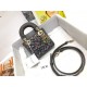 Micro Lady Dior Bag Dark Grey Metallic Canvas Embroidered with Multicolor Crystals S0856