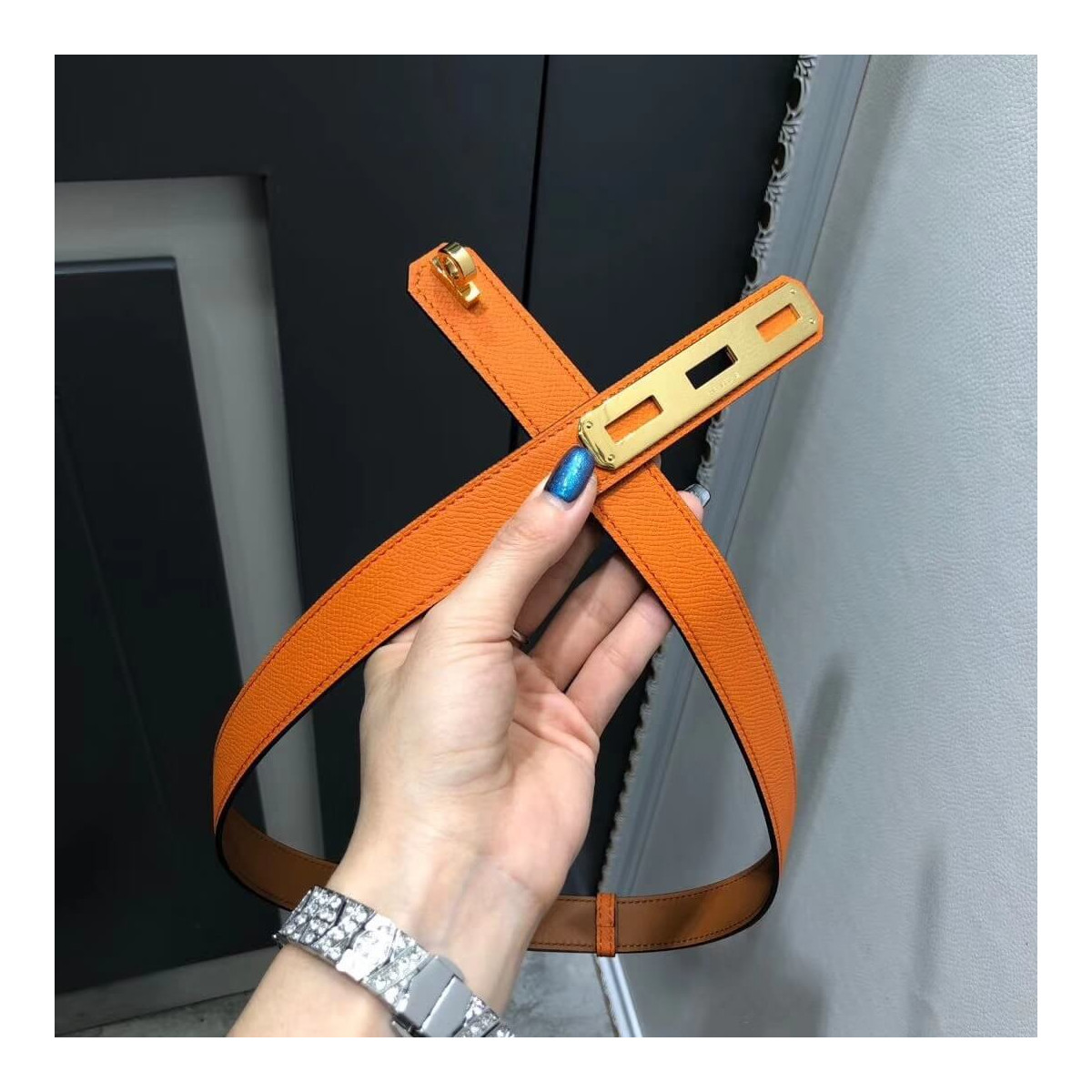 Hermes O&#039;Kelly 24 Belt H07960 Orange