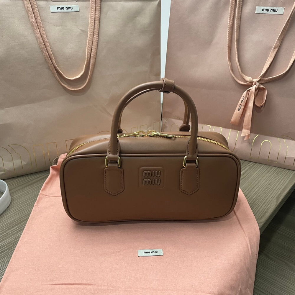 Miu Miu Arcadie Leather Bag 5BB148 Brown