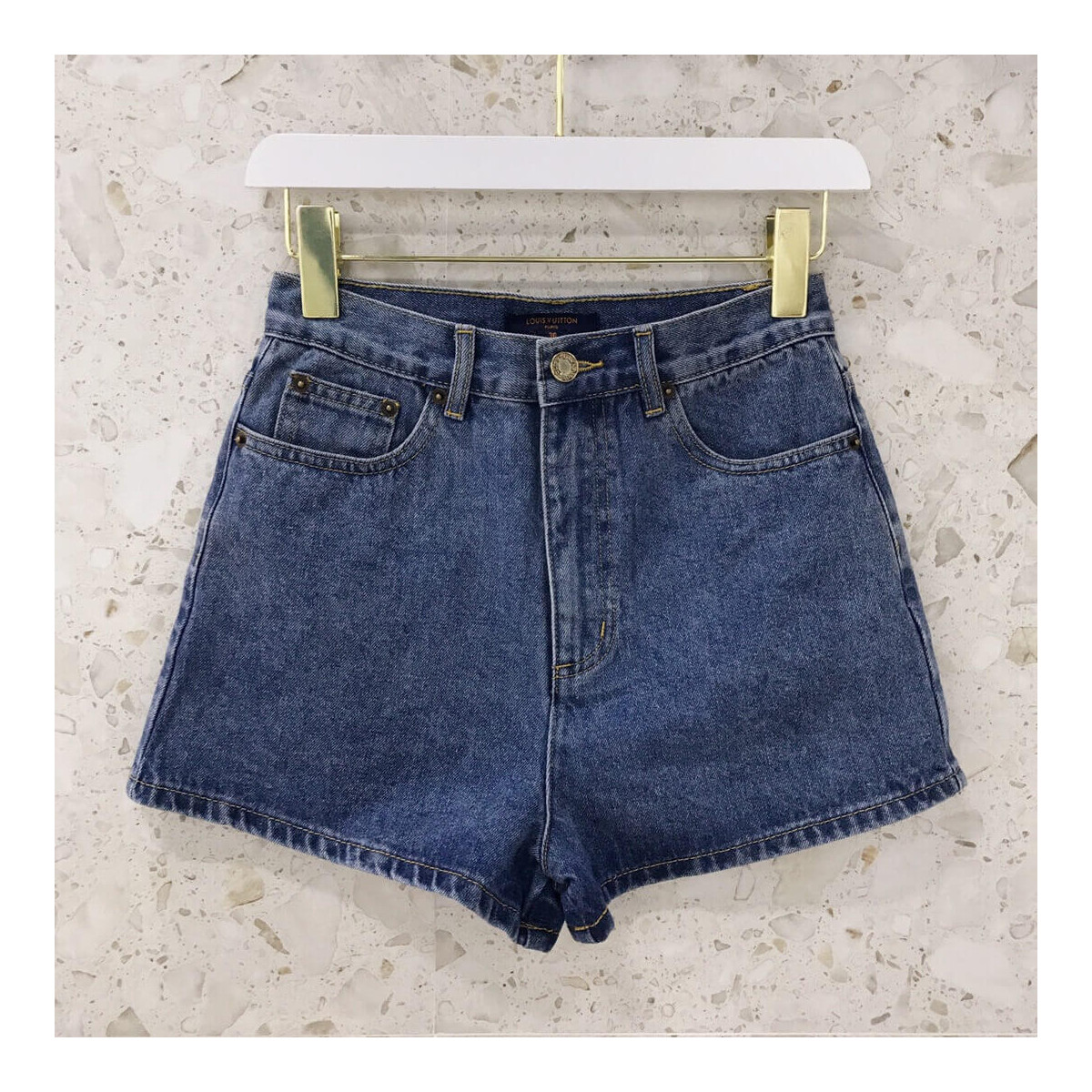 Louis Vuitton Stretch Denim Mini Shorts 1A82VK