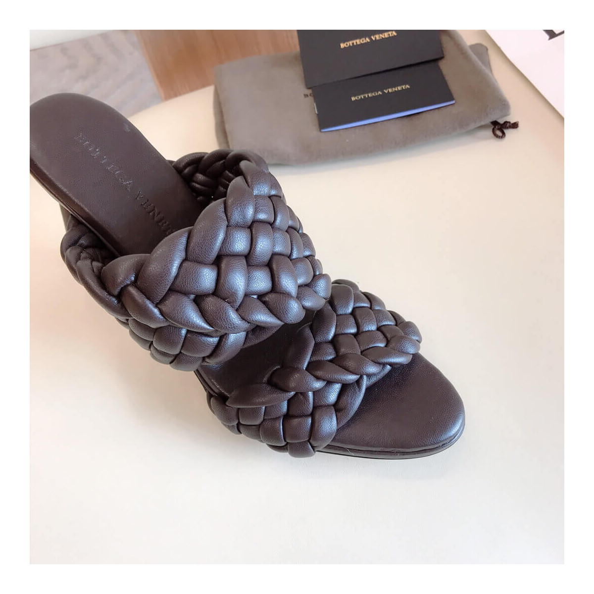 Bottega Veneta BV Curve Sandals 621213 Dark Coffee