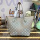 Louis Vuitton Mahina Leather Blossom MM Bag M23387 Gray