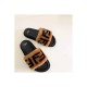 Fendi FF Fur Pool Slide Sandals F125