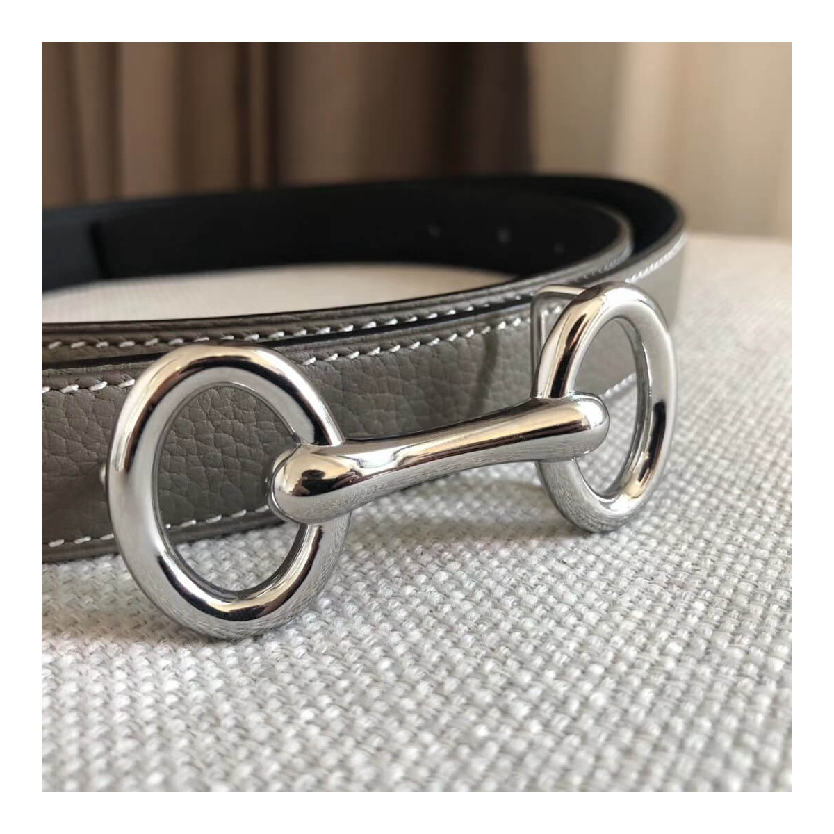 Hermes Gamma Belt Buckle &amp; Reversible Leather Strap 24mm H07536