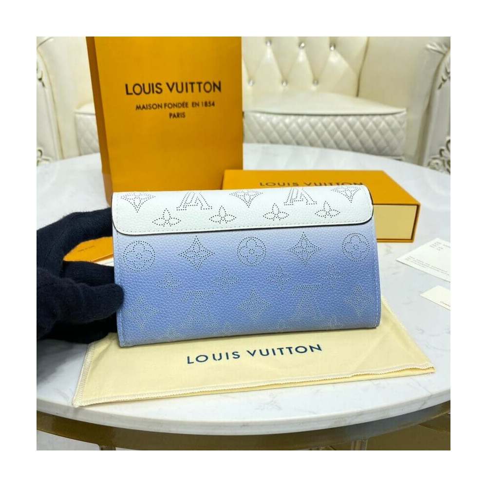 Louis Vuitton Iris Wallet in Blue Gradient Mahina Perforated Leather M60143