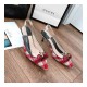 Gucci Eleonor Crystal-Strawberry Tweed Slingback Pumps 286148 Red