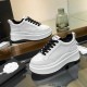 Chanel Grained Calfskin Leather Thick Sole Logo Sneakers G38808 White Black