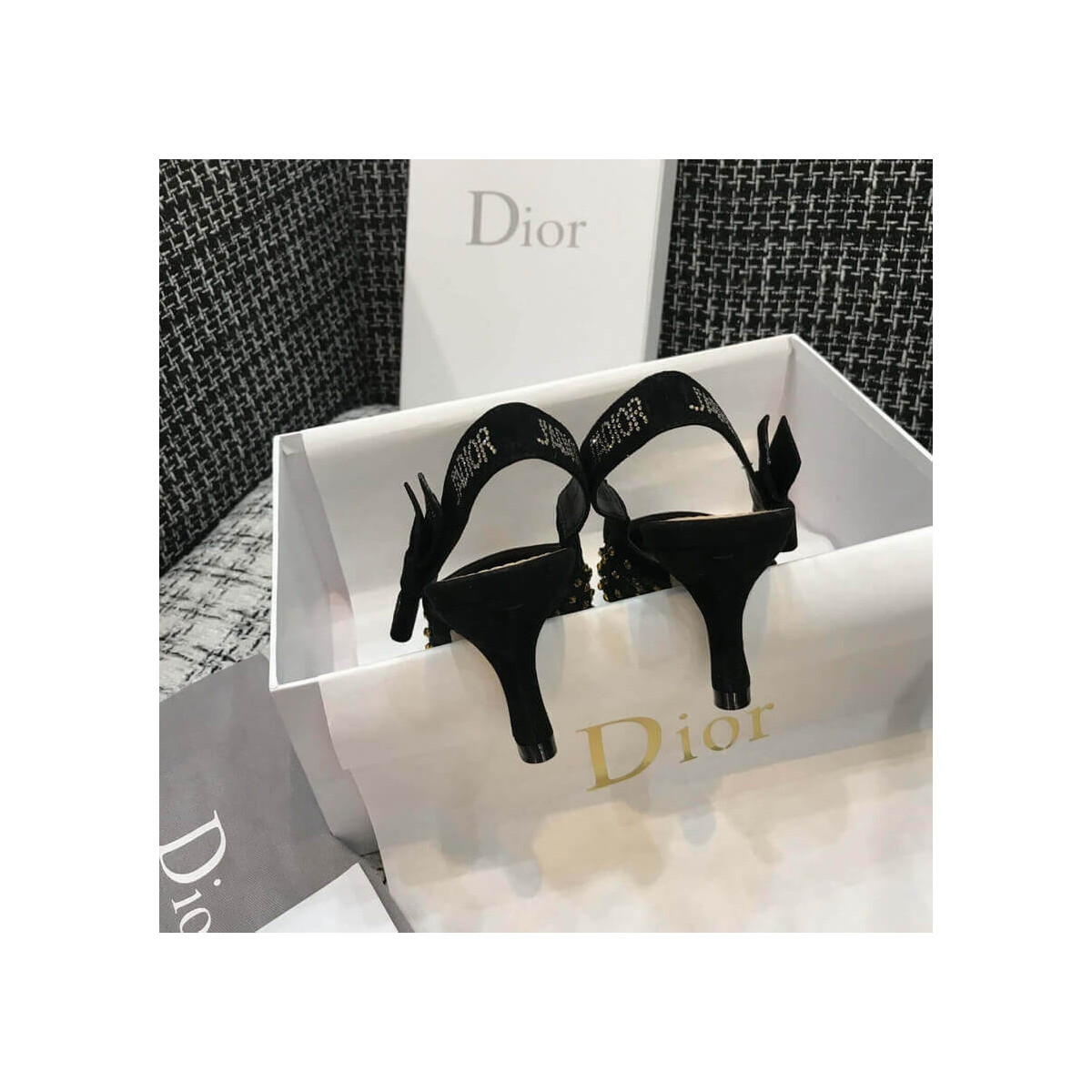 Dior J&#039;adior Slingback Pump with Thread and Bead Embroidery P767