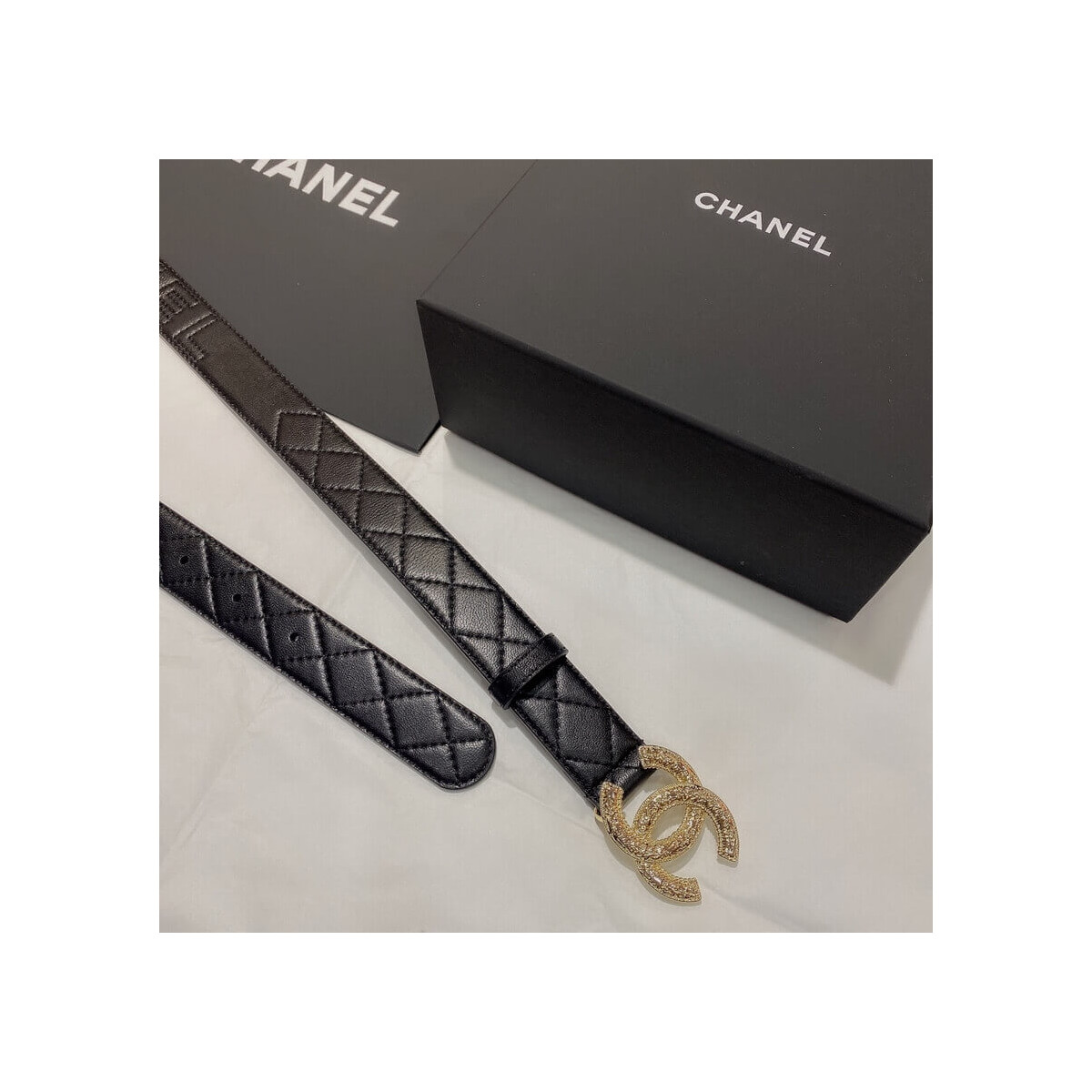 Chanel Quilted CC Logo Belt 3.0cm 34166