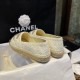 Chanel Cotton Tweed Logo Espadrille G39028 Light Yellow