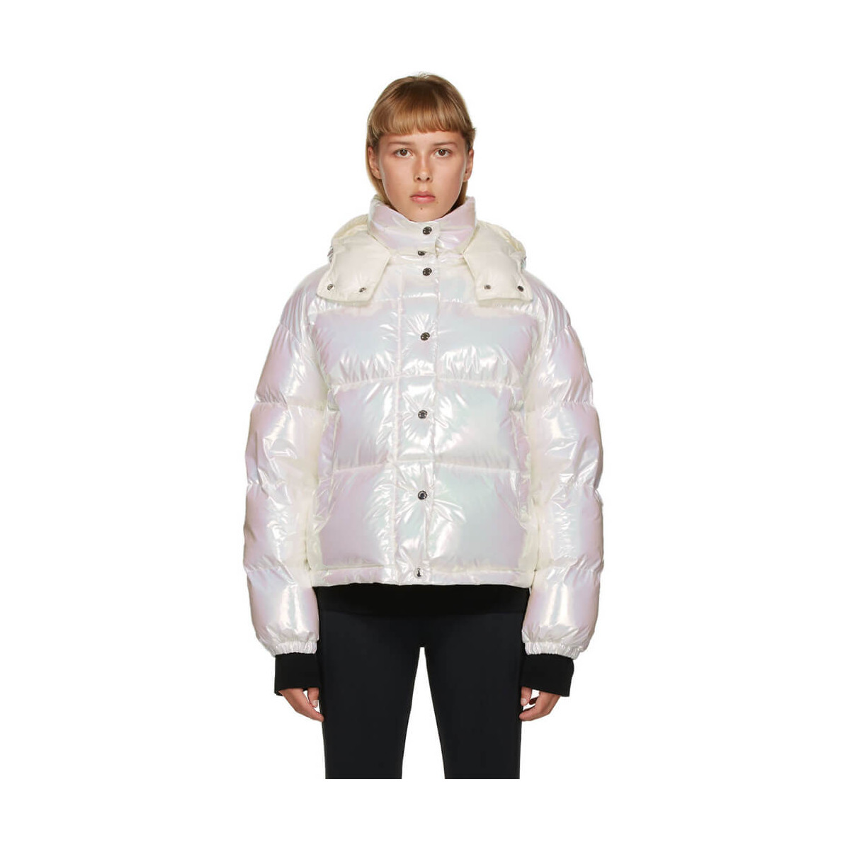 Moncler Daos Water Resistant Iridescent Hooded Down Puffer Coat