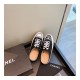 Chanel Canvas Lace Up Cap Toe Slipper 382301