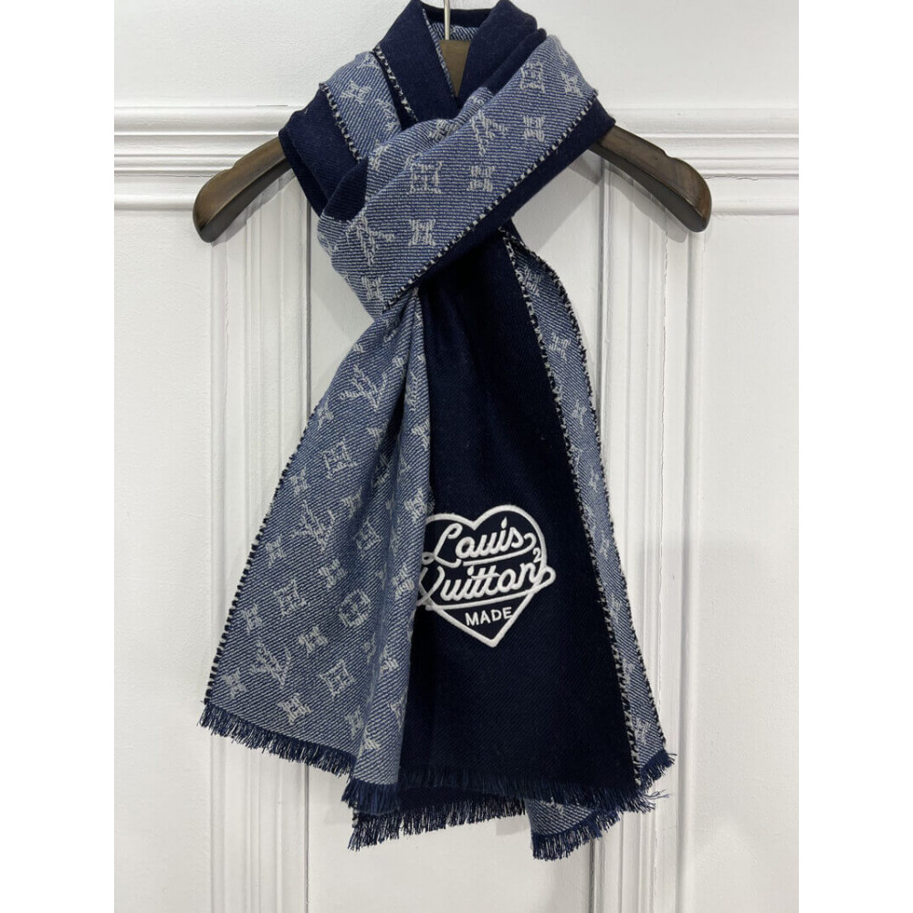 Louis Vuitton Monogram Drip Scarf MP3255 Blue