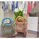 Lady Dior Mini Coral Pink Two-Tone Thread Embroidery Bag M0505 With Honeycomb Pattern And Rhinestones