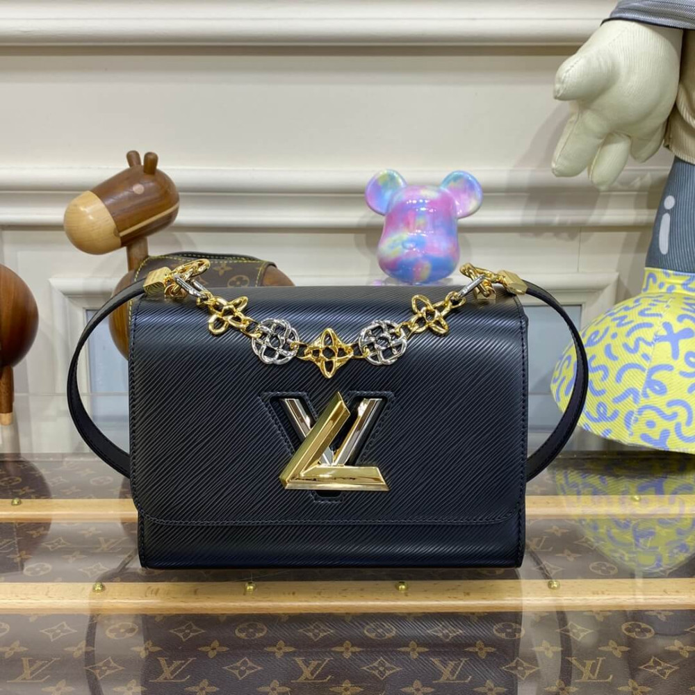 Louis Vuitton Epi Leather Twist MM with Monogram Flowers Chain