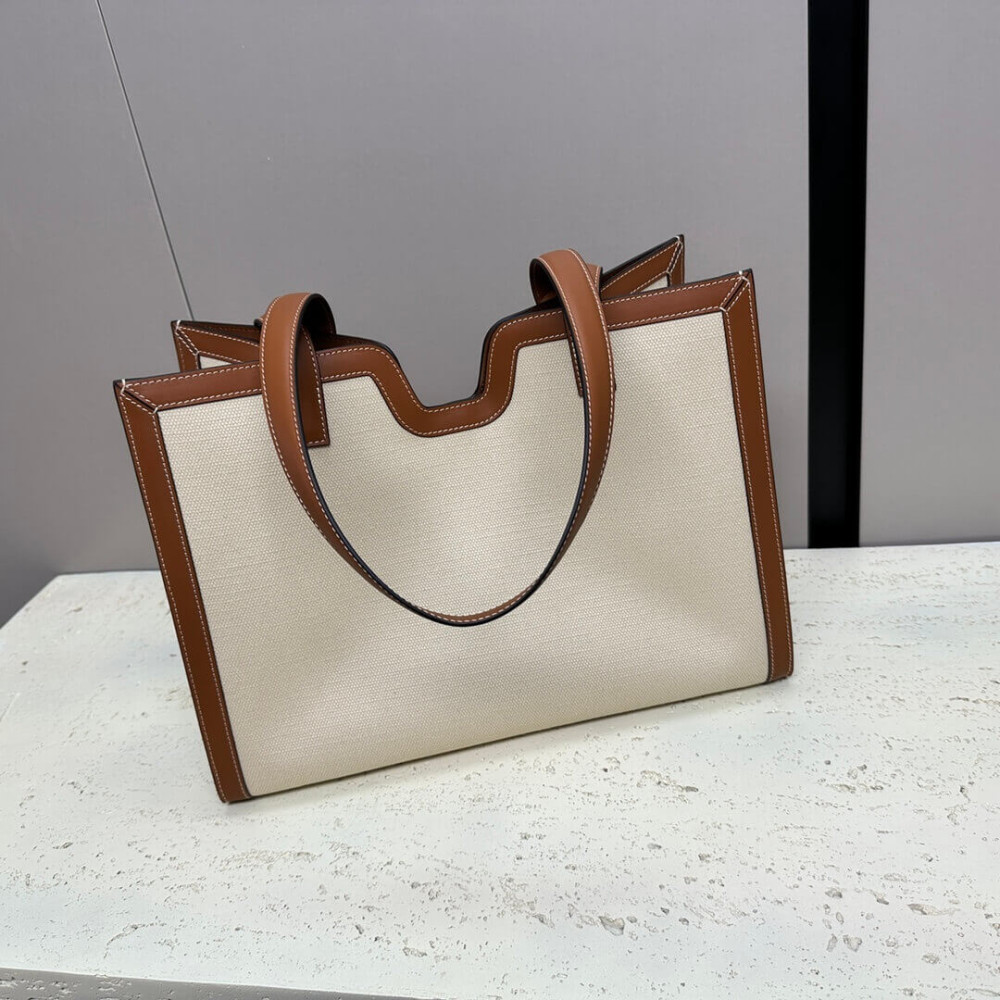 Celine Cabas 16 In Textile and Calfskin 114482