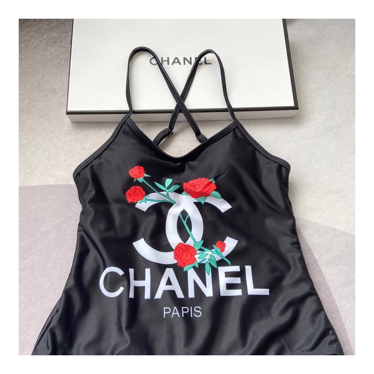 Chanel Rose Flower One Piece Swimsuit P62753