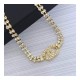 Chanel Double Strand Gold Crystal CC Pearl Necklace 460975