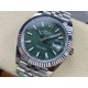 Rolex Datejust 41mm Green Motif Dial Jubilee Stainless Steel Automatic Fluted Bezel